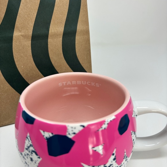 STARBUCKS Spring 2023 Ceramic Pink Flower Mug 14 0z. - Picture 2 of 5